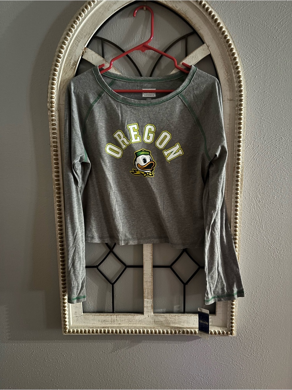 Oregon Classics Women's Long Sleeve Tee - Gray with Green & Yellow large nwt